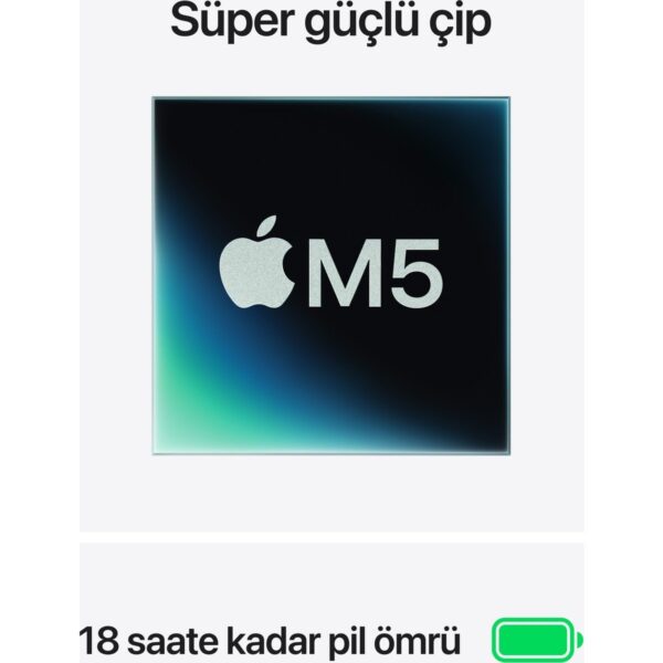 Apple MacBook Air M5 16GB 512GB SSD macOS 13″ Taşınabilir Bilgisayar Gece Yarısı MDHE4TU/A ( 2 Yıl Apple Türkiye Garantili )