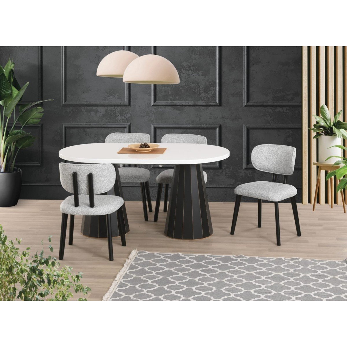 Yuvaset Home Uyar Beyaz 4 Adet Rüya Sandalye 90*160+30 Pota Açılabilir Masa Takımı