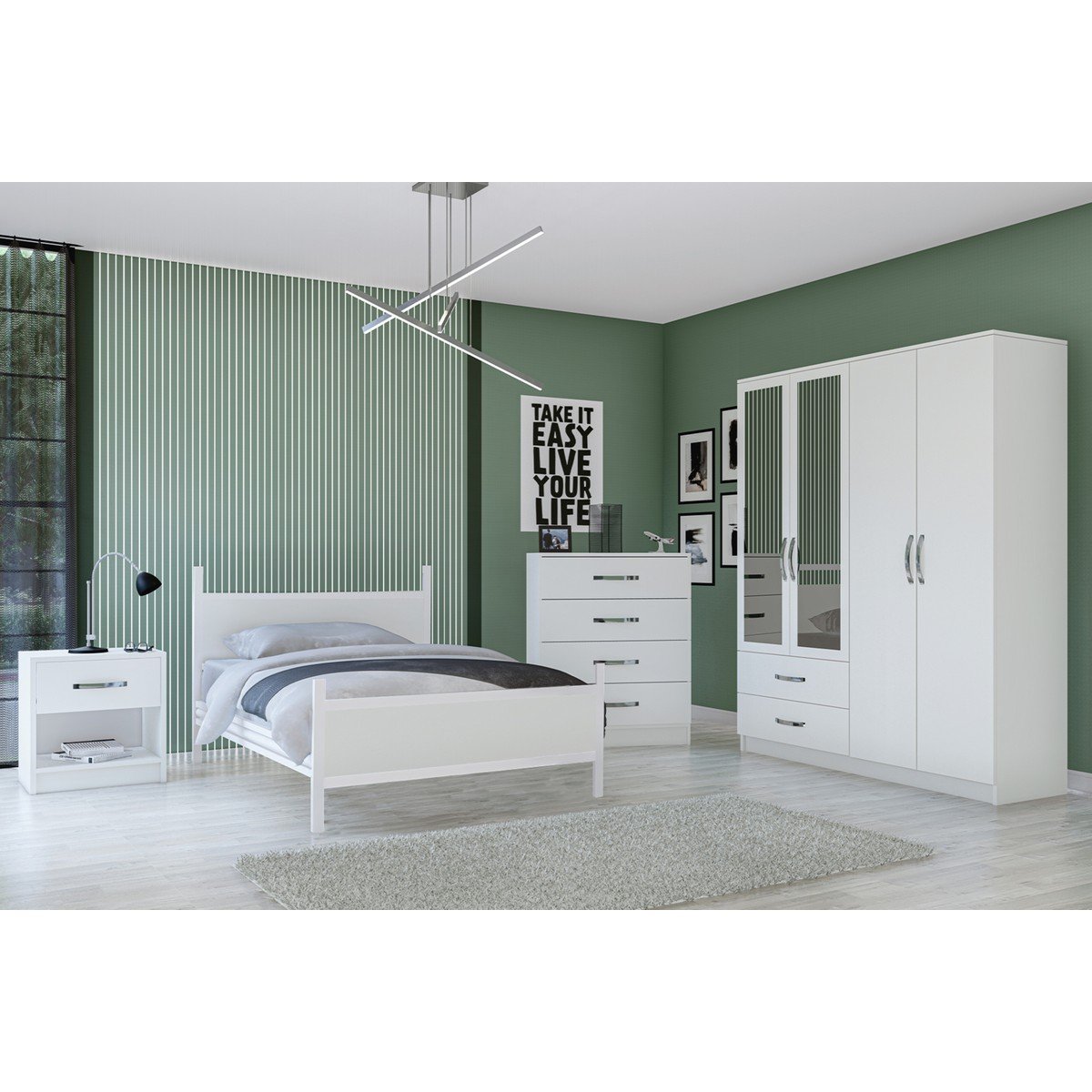 Metalia Gm 902 Kapadokya Aynalı Genç Odası Takımı