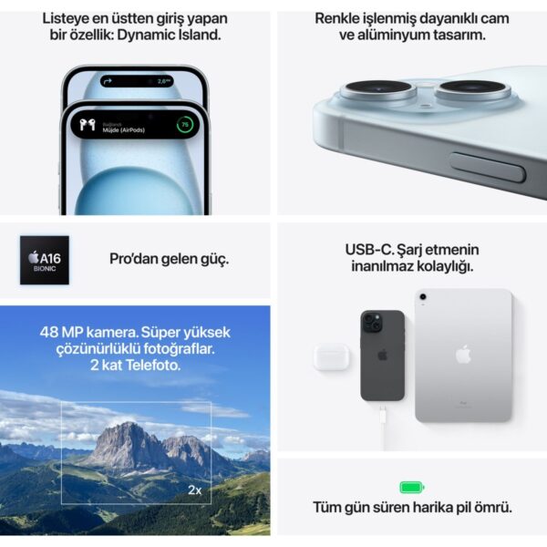 Apple iPhone 15 ( 2 Yıl Apple Türkiye Garantili )