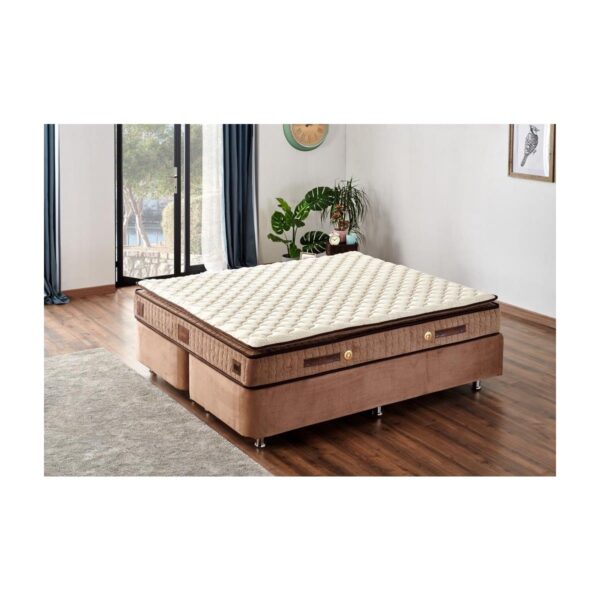 W. Cotton 140×190 cm Çift Kişilik Pedli Yatak Baza Başlık Takımı – Kumaş Baza, Başlık ve Yatak Seti