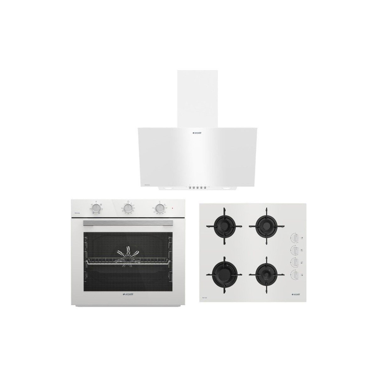 Arçelik Harmoni Beyaz Cam Ankastre Set Modeli (Afc 222 Hbd Fırın - Ocd T 601-1 Ehbd Ocak) Modern Tasarım