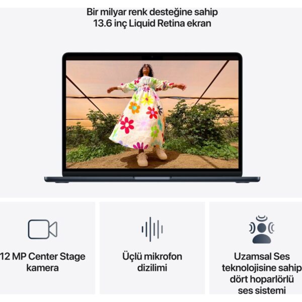 Apple MacBook Air M5 16GB 512GB SSD macOS 13″ Taşınabilir Bilgisayar Gece Yarısı MDHE4TU/A ( 2 Yıl Apple Türkiye Garantili )
