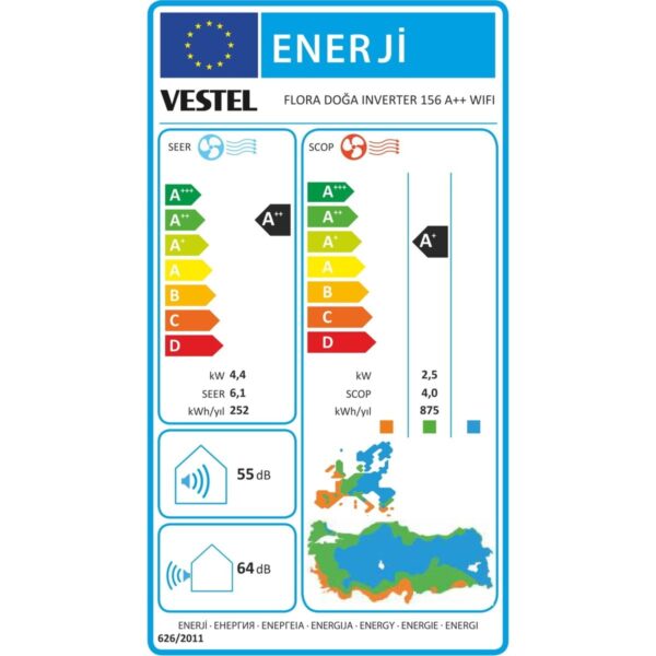 Vestel Flora Doğa Inverter 246 A++ 24000 BTU WIFI Duvar Tipi Klima