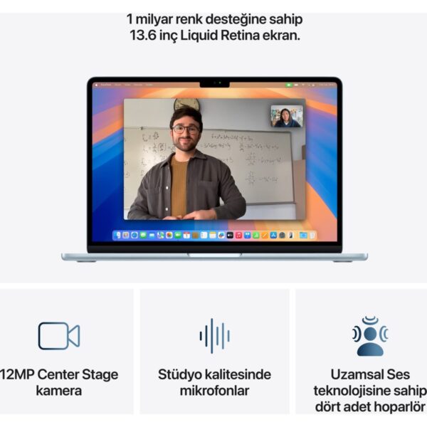 Apple MacBook Air M4 16GB 256GB SSD macOS 13″ Taşınabilir Bilgisayar Gök Mavisi MC6T4TU/A ( 2 Yıl Apple Türkiye Garantili )
