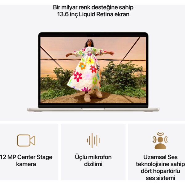 Apple MacBook Air M5 16GB 512GB SSD macOS 13″ Taşınabilir Bilgisayar Yıldız Işığı MDHA4TU/A ( 2 Yıl Apple Türkiye Garantili )