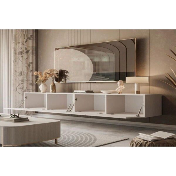 Joy Dizaynn Joy Tv Ünitesi Tv Sehpası Alt Modül Krem 240 cm Mdf Joy Tv Ünitesi