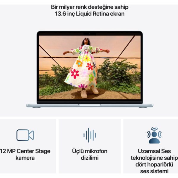 Apple MacBook Air M5 16GB 512GB SSD macOS 13″ Taşınabilir Bilgisayar Gök Mavisi MDHH4TU/A ( 2 Yıl Apple Türkiye Garantili )